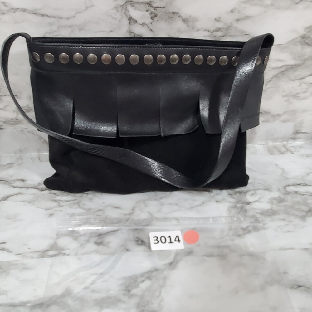 Andrea Mabiani Hand Bag Purse Women's‎ Medium Black Leather Velvet Shoulder
